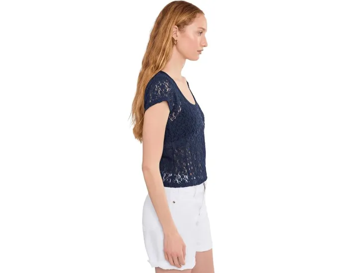 Футболка с коротким рукавом Claro Free People с кружевным узором