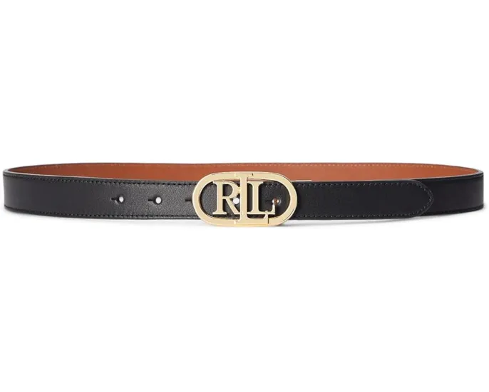 Узкий ремень Lauren Ralph Lauren из натуральной гладкой кожи с овальной пряжкой и реверсивным дизайном