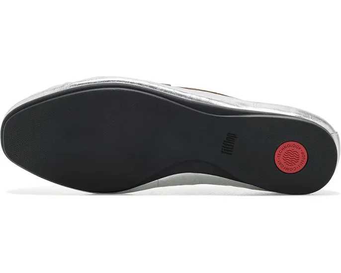 Лоферы FitFlop Delicato из жатой металлизированной кожи