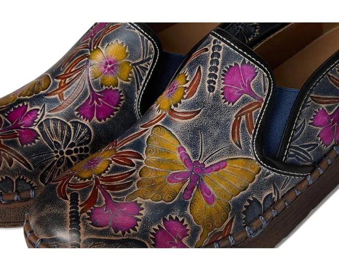 Яркие мокасины Priela с эластичными вставками и круглым носком