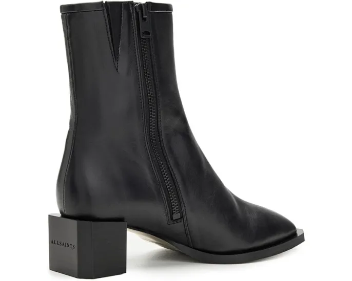Ботильоны AllSaints Avril с квадратным носком и молнией сбоку