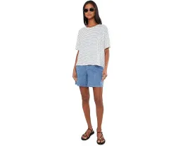 Organic Linen Jersey Stripe Crew Neck Short Sleeve Box Top