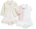 Polo Ralph Lauren Kids Платье для девочки с рюшами и комплектом блумеров