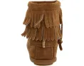 Ботильоны Side Zip Double Fringe от Minnetonka Kids с бахромой и молнией