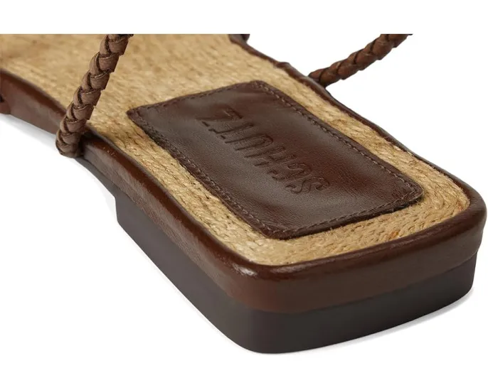 Босоножки Schutz Kaya Straw Flat с квадратным носком и соломенным верхом