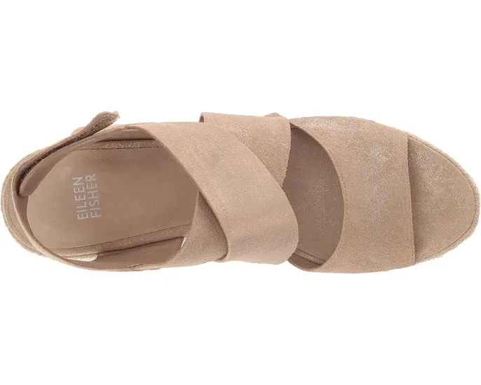 Босоножки Eileen Fisher Willow 3 на танкетке с ремешком на липучке