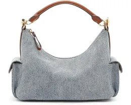 Маленькая плечевая сумка Lauren Ralph Lauren Blaike из денима с кожаными деталями