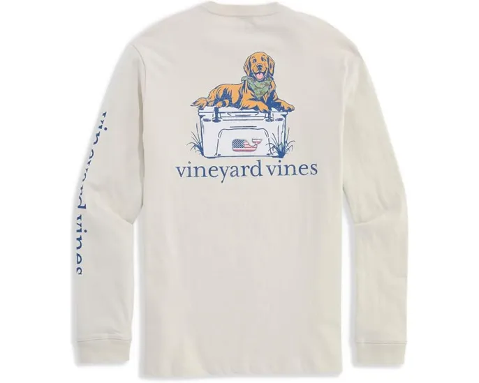 Длинная футболка Vineyard Vines с принтом собаки в камуфляже