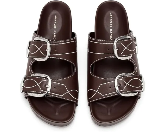 Loeffler Randall Сандалии Nico с двумя ремешками и пряжкой из кожи Nappa