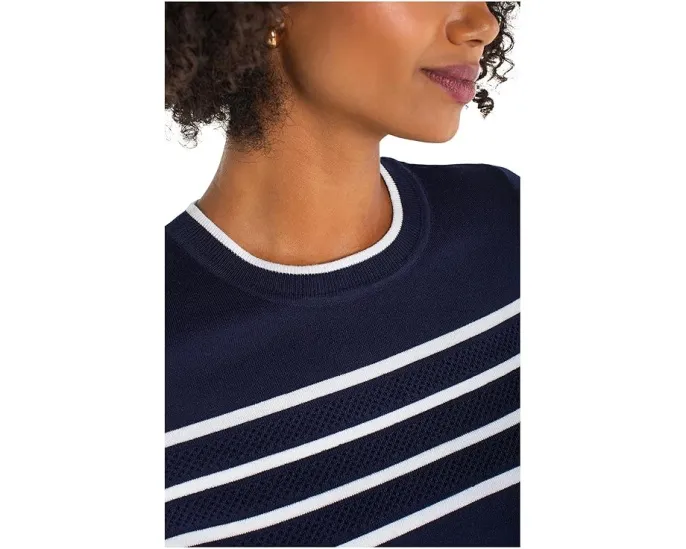 Свитер Liverpool Los Angeles с коротким рукавом и круглой горловиной в полоску