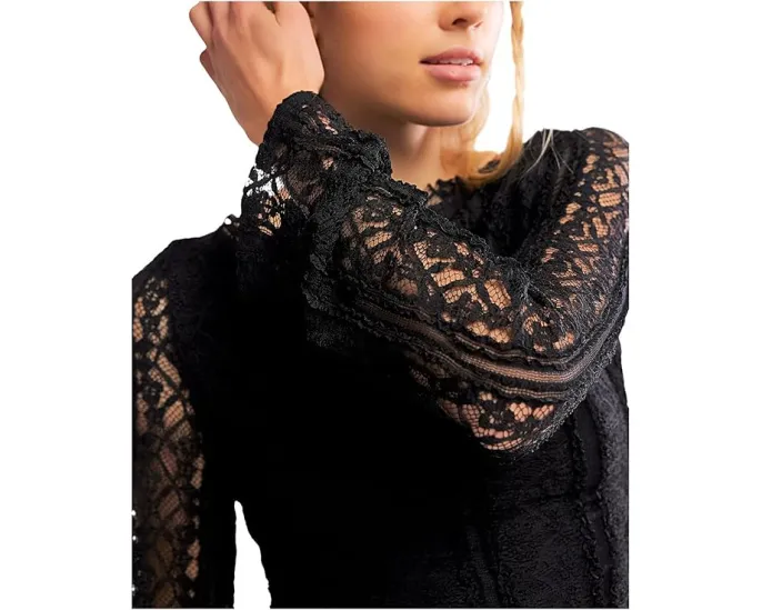 Мини-платье Tabby Lace от Free People из кружева с ярусной юбкой
