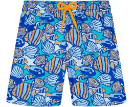 Детские плавки Vilebrequin Fishy Vibes с рисунком рыб и задним карманом