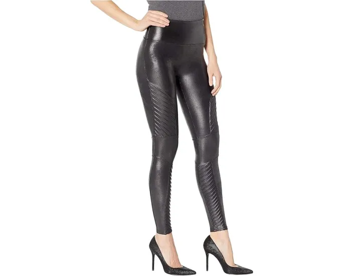 Леггинсы Spanx из кожзаменителя с мотозастежкой