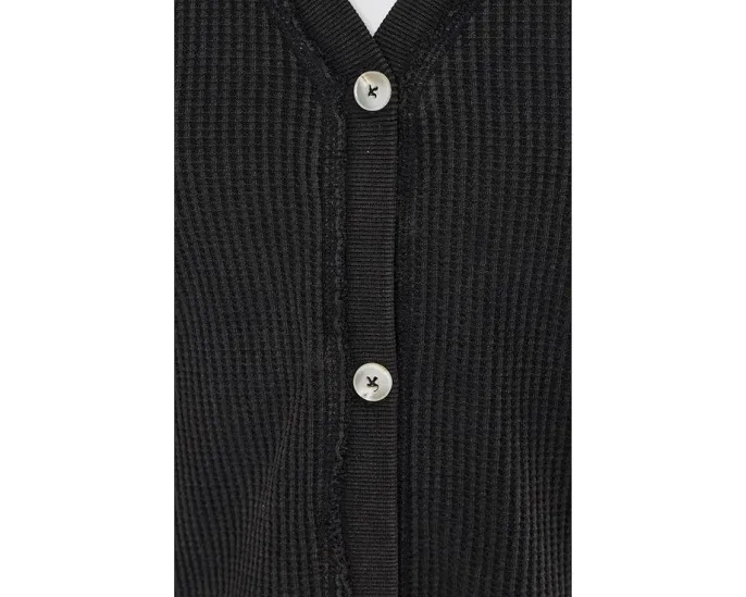 Кардиган Mod-o-doc с длинными рукавами и вафельной текстурой на пуговицах