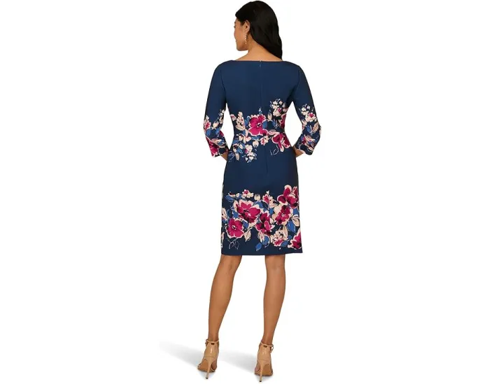 Платье миди с цветочной каймой Adrianna Papell приталенного кроя