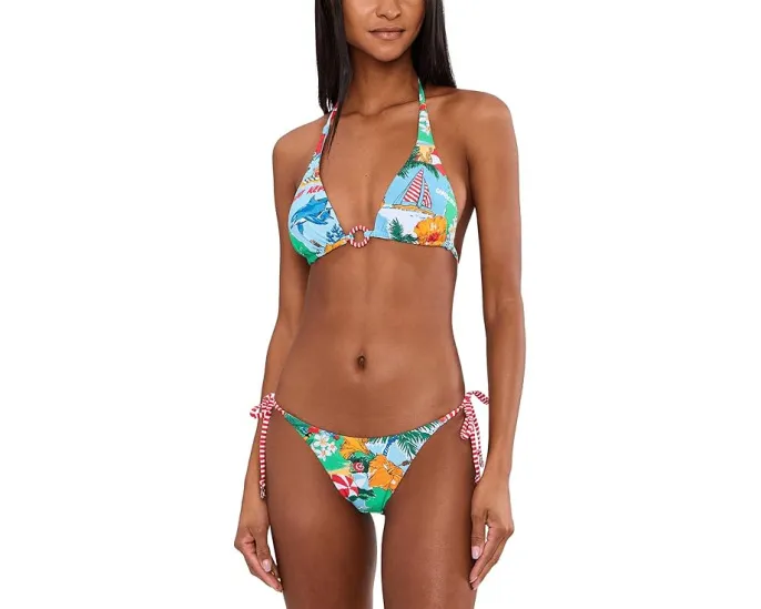 Топ купальный Seafolly Viva Vacation Longline Slide Tri с завязками
