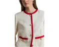 Двухцветный блейзер Lauren Ralph Lauren из льняного твила с прямым кроем