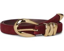 Ремень Madewell из замши с тремя металлическими шлевками и овальной пряжкой