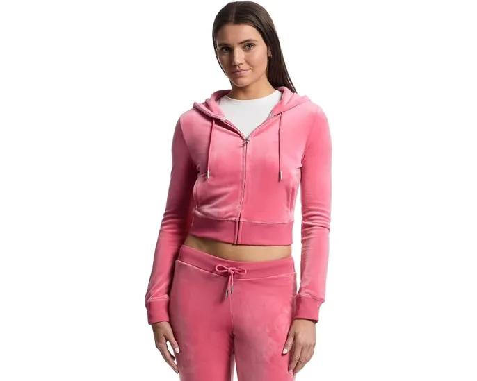 Толстовка Juicy Couture Solid Classic с капюшоном и стразовым логотипом