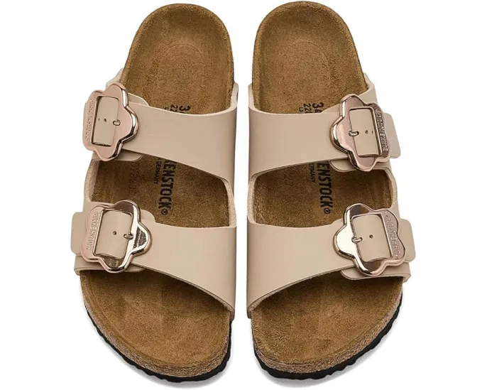 Детские сандалии Birkenstock Arizona с цветочной пряжкой и пробковой стелькой