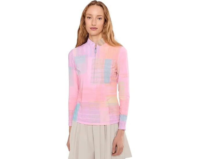 Длинная блуза Jamie Sadock с тартановым принтом и защитой от солнца Sunsense