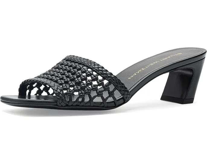 Сланцы Stuart Weitzman Marina Slides 50 с плетеным верхом