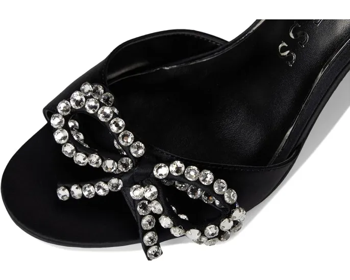 GUESS Вечерние сандалии Charmin с джинсовым верхом и стразами на каблуке-шпильке