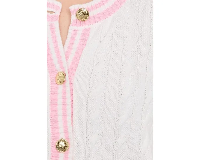 Кардиган с круглой горловиной Lilly Pulitzer Brockton в рубчик с полосками