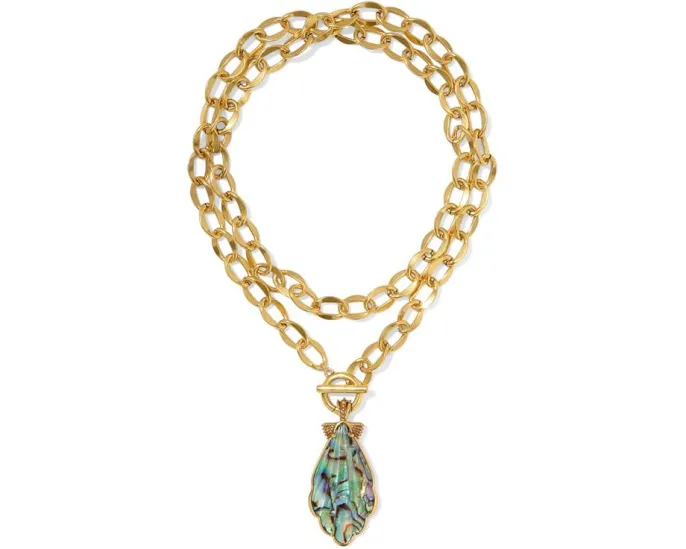 Яркое колье Kendra Alexa с подвеской-ракушкой в винтажном серебре