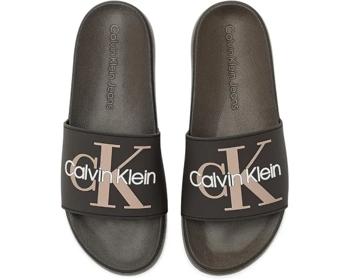 Сланцы Calvin Klein Wythe с логотипом CK и круглым открытым носком