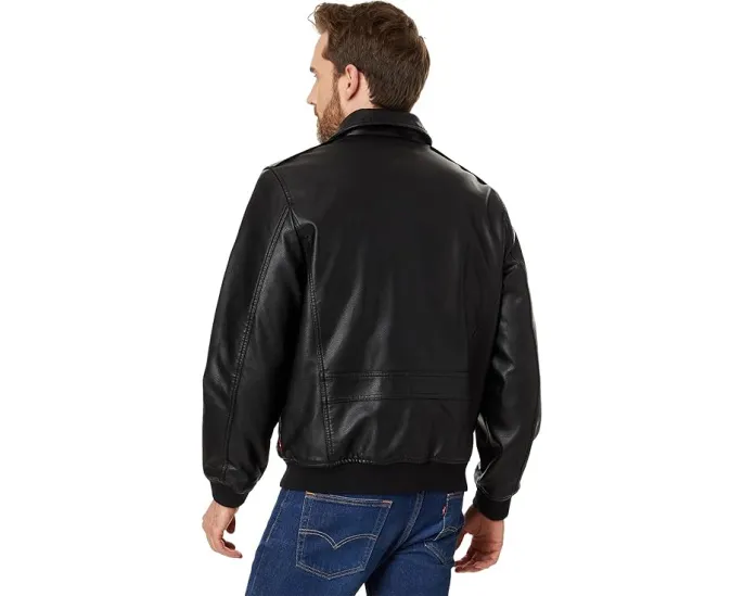 Куртка-бомбер Levi's из искусственной кожи с воротником под шерпу