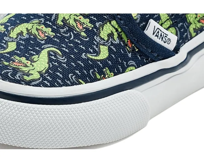 Слипоны Vans Kids Slip On V из холста с боковой липучкой и мягким воротником