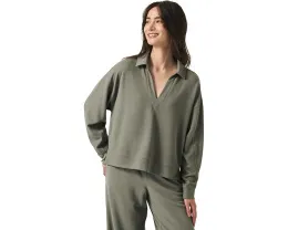 Поло-свитшот Splendid Waffle Scuba с V-образным воротником