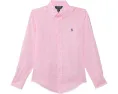 Рубашка Polo Ralph Lauren Kids Linen с манжетами и вышивкой