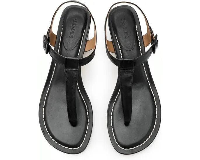 Сандалии Bernardo Goyara на платформе с Т-образным ремешком и мягкой стелькой