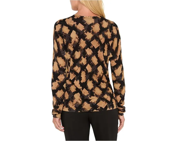 Свитер NIC+ZOE Petite Glowy Check с клетчатым принтом