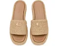 Сандалии COACH Sculpted C Raffia Flatform Slides на платформе