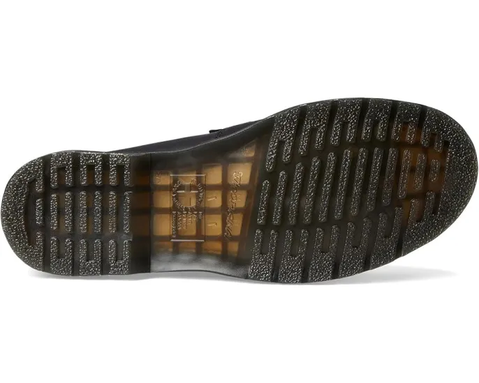 Кожаные лоферы Dr. Martens Adrian с желтой строчкой и декоративными кисточками