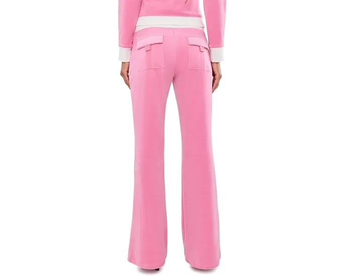 Штаны Juicy Couture Heritage из велюра с заниженной талией и карманами