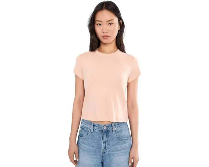 Кроп-футболка AG Jeans Sadie Crew Neck с винтажным кроем 90-х