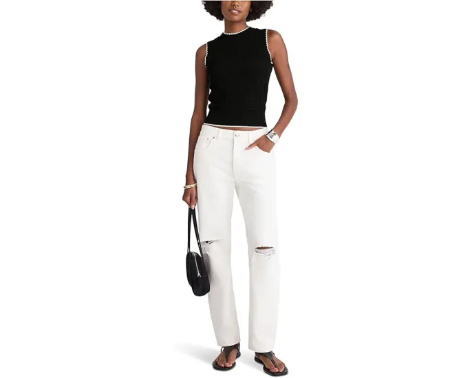 Топ Madewell Femme Peplum с баской и контрастной строчкой