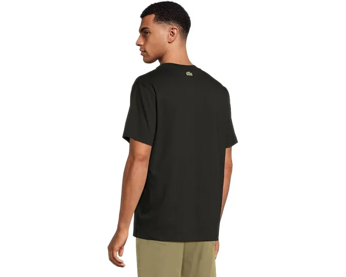 Футболка Lacoste Classic Fit Cotton Print с принтом и вышитым крокодилом