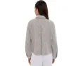 Жакет Petite из полосатого органического льна с классическим воротником Eileen Fisher