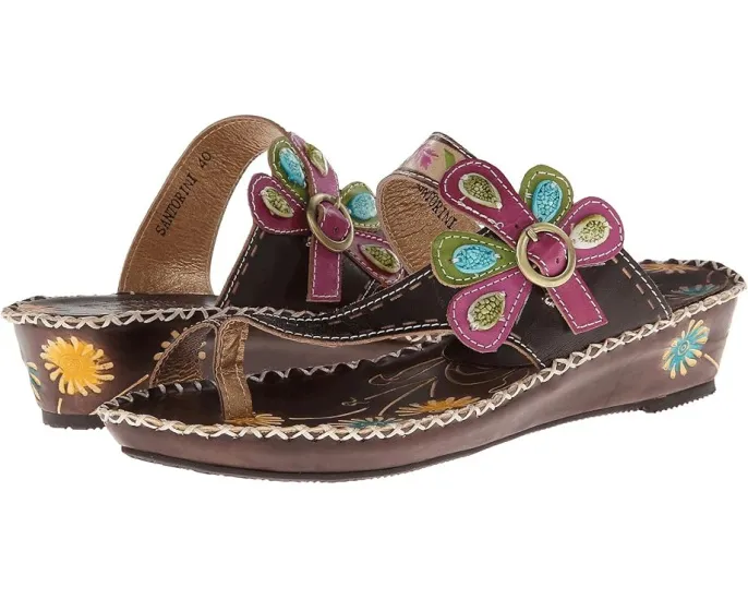 Сандалии L'Artiste by Spring Step Santorini с декоративными камнями и ручной росписью
