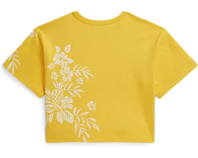 Свободная хлопковая футболка с цветочным принтом для детей от Polo Ralph Lauren