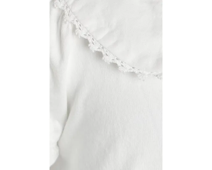 Верх Janie and Jack с пышными рукавами и отделкой вязаным крючком краем