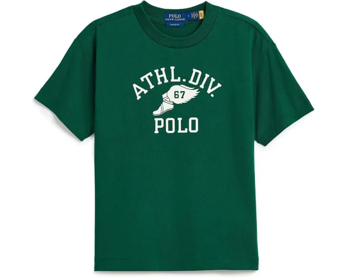 Футболка Polo Ralph Lauren Big Fit Logo Cotton Tee (Toddler/Little Kid)