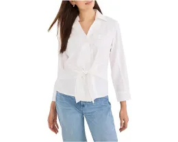 Блузка NIC+ZOE Petite Iconic Tie Front с завязкой на талии и накладными карманами