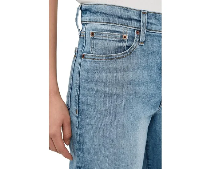Широкие джинсы Madewell в цвете Coastal Blue с высокой посадкой и расклешенными штанинами
