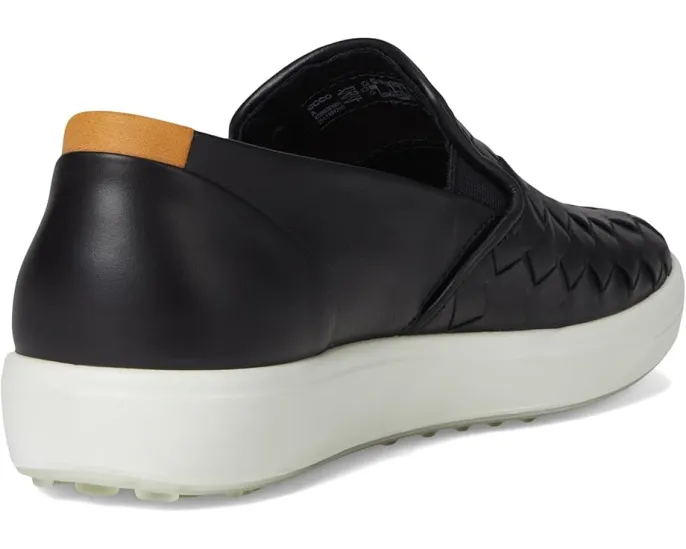 Кроссовки ECCO Soft 7 Woven Slip-On 3.0 с эластичными вставками и кожаным верхом